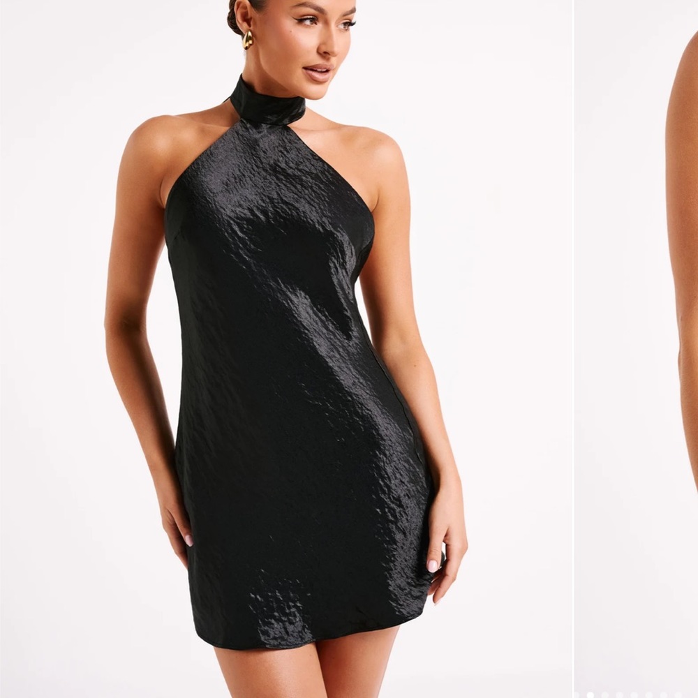 MESHKI- CARTIA Bow Haiter Micro Mini Dress - Black